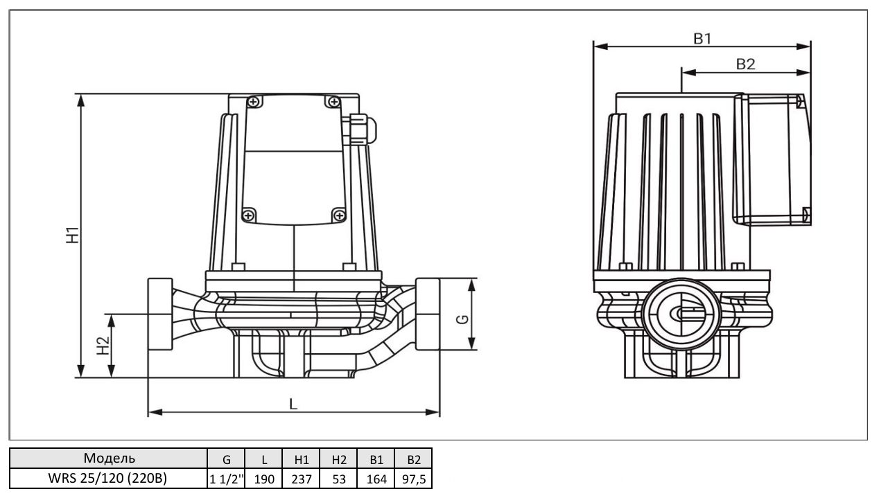 Фото Циркуляционный насос WELLMIX WRS 25-120 (180мм, 220V, 1скорость) 2
