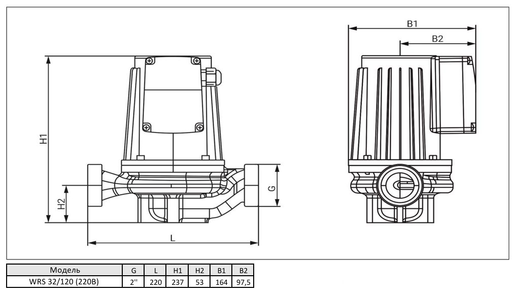 Фото Циркуляционный насос WELLMIX WRS 32-120 (180мм, 1скорость, 220V) 2