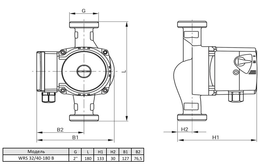 Фото Циркуляционный насос WELLMIX WRS 32/40 B (180 мм, корпус - латунь) 2